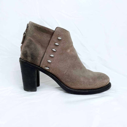 rag & bone alwyn studded heeled suede bootie - size 38.5