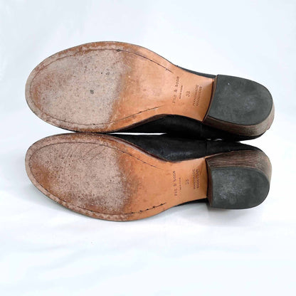 rag & bone durham brushed leather harness boot - size 38