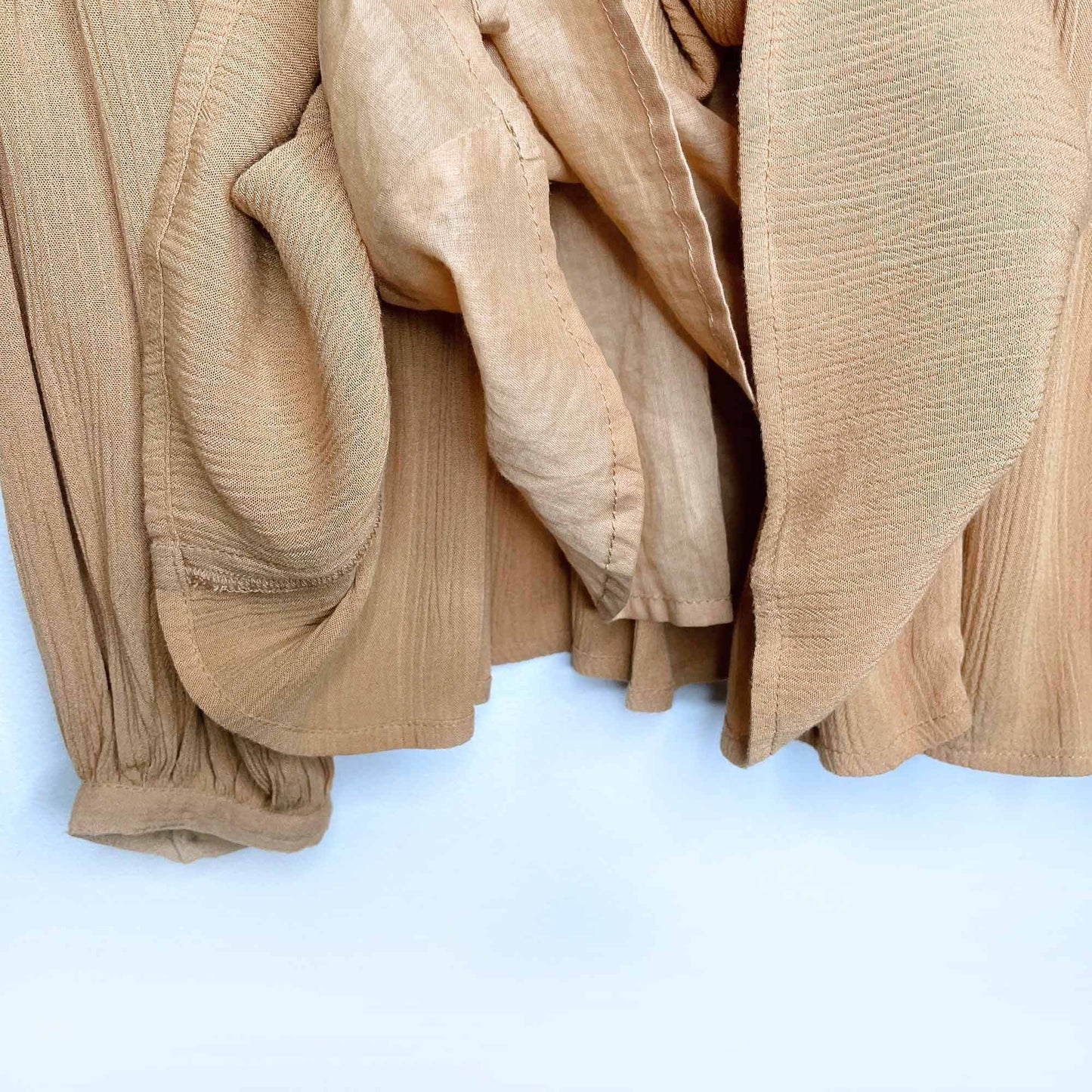 rahi cali mustard embroidered boho long sleeve top - size xs