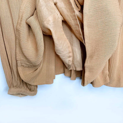 rahi cali mustard embroidered boho long sleeve top - size xs