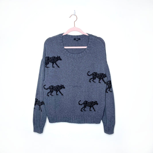 rails perci cotton-cashmere jungle cat sweater - size small