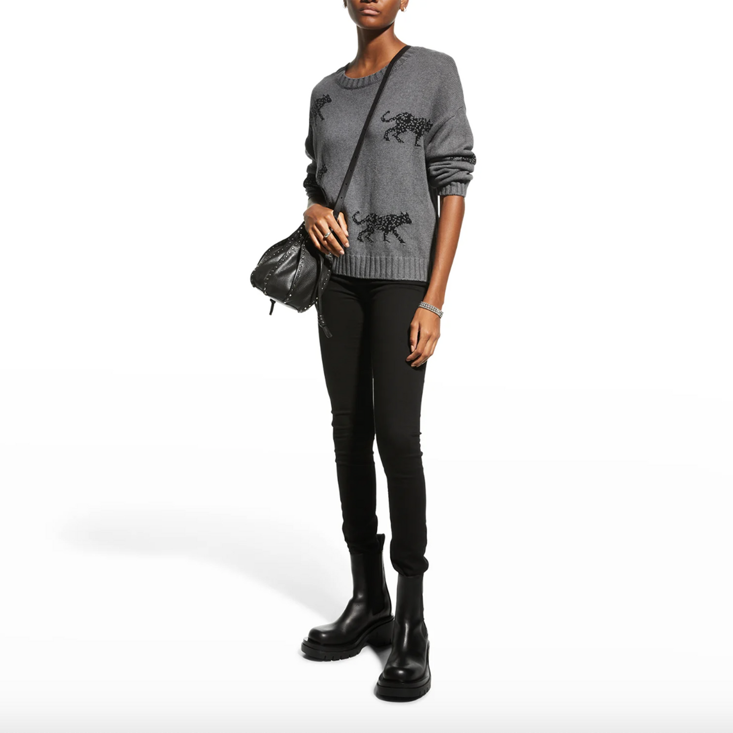 rails perci cotton-cashmere jungle cat sweater - size small