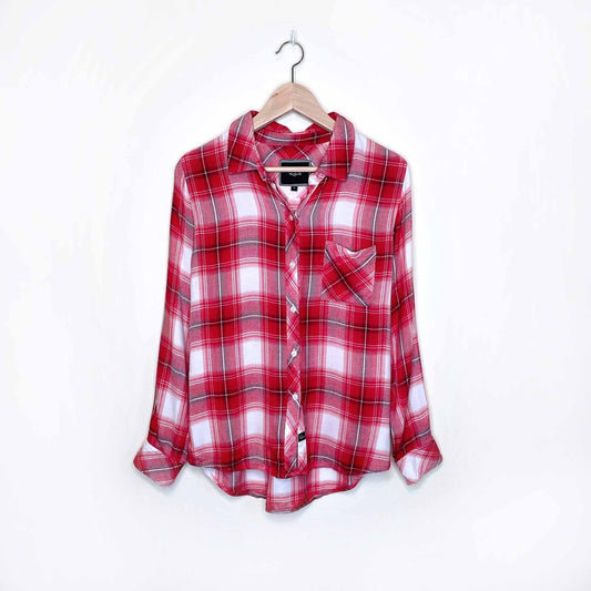 rails red plaid hunter button down - size small