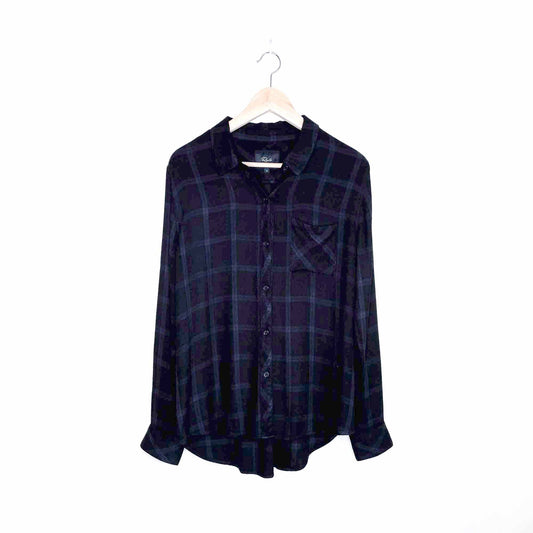 rails hunter plaid buttondown in charcoal / shadow - size medium