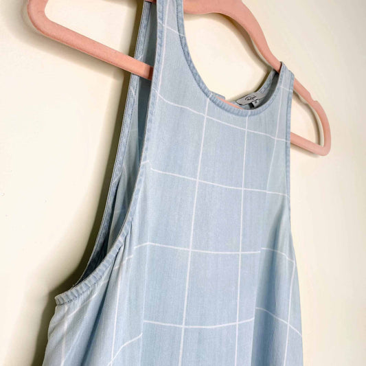 rails anya windowpane chambray swing dress - size xs