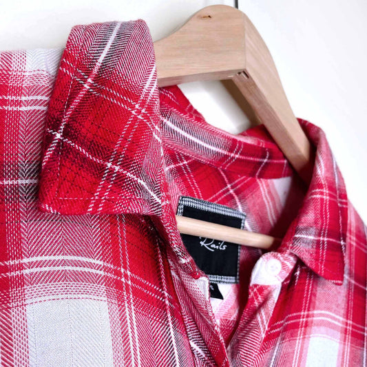 rails red plaid hunter button down - size small