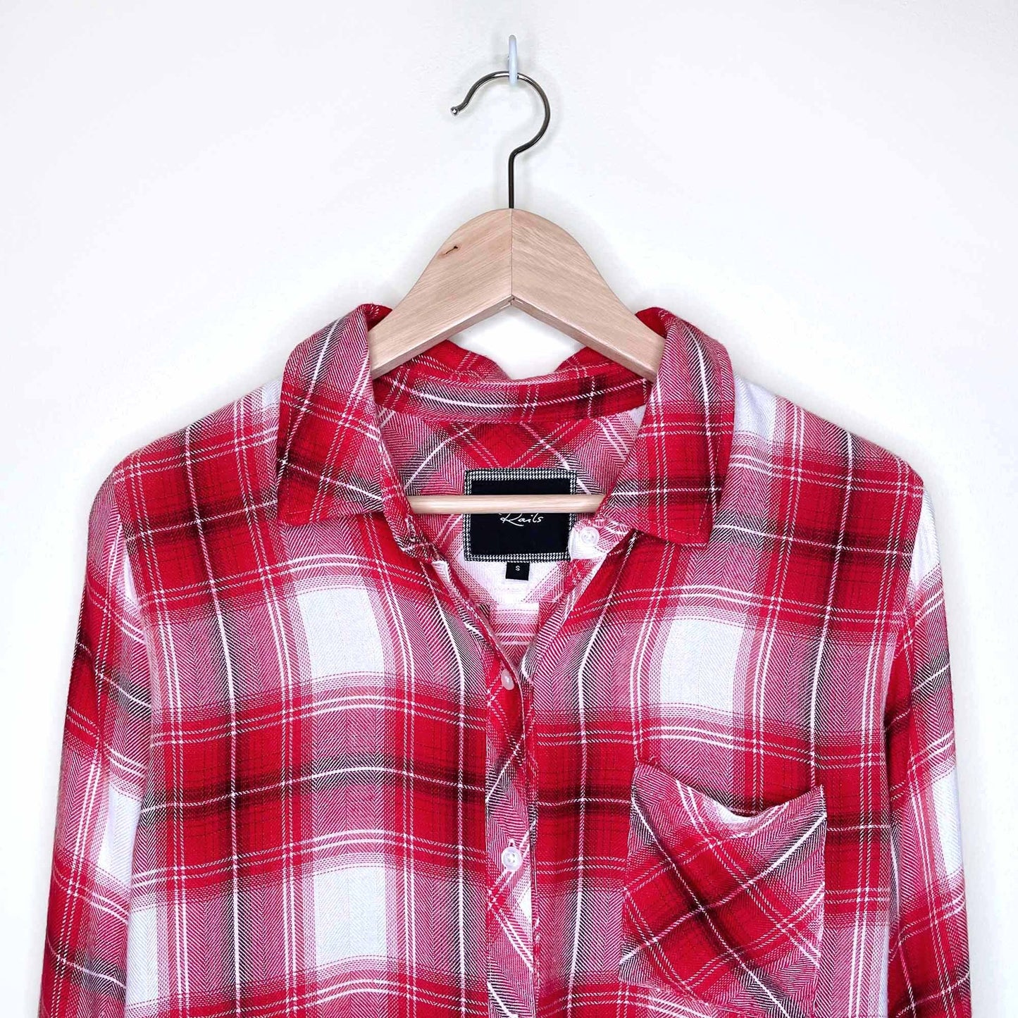 rails red plaid hunter button down - size small