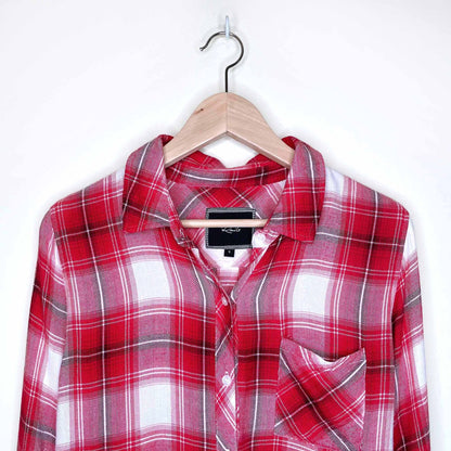 rails red plaid hunter button down - size small