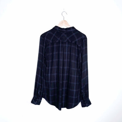 rails hunter plaid buttondown in charcoal / shadow - size medium