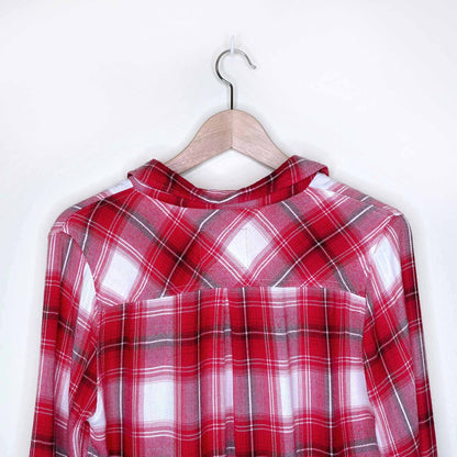 rails red plaid hunter button down - size small