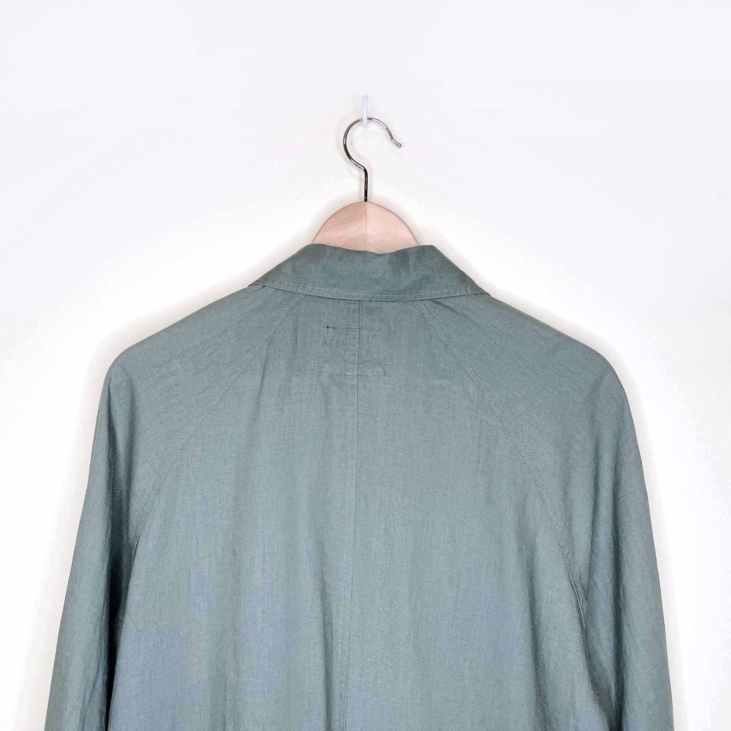 rails nadia linen-blend utility snap button moto trench jacket - size small