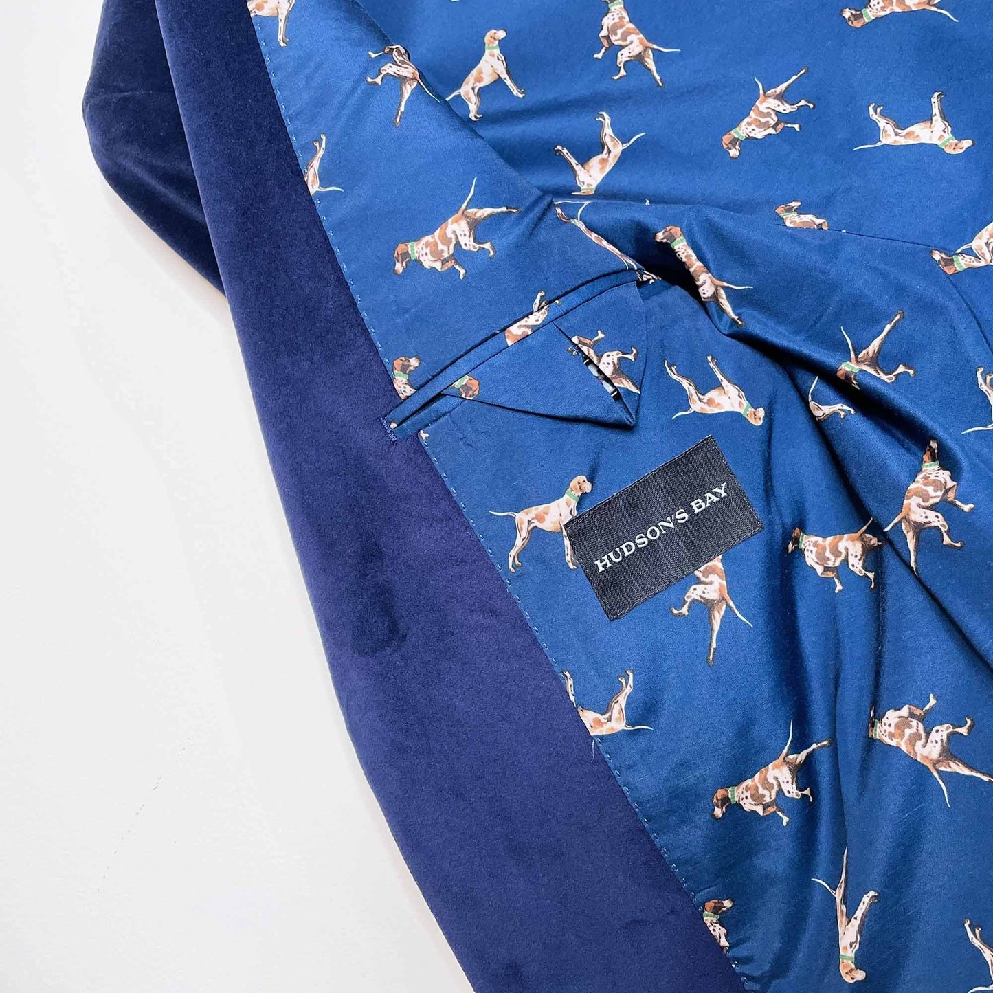 lauren ralph lauren single breasted 2-button blue velvet blazer - size xs