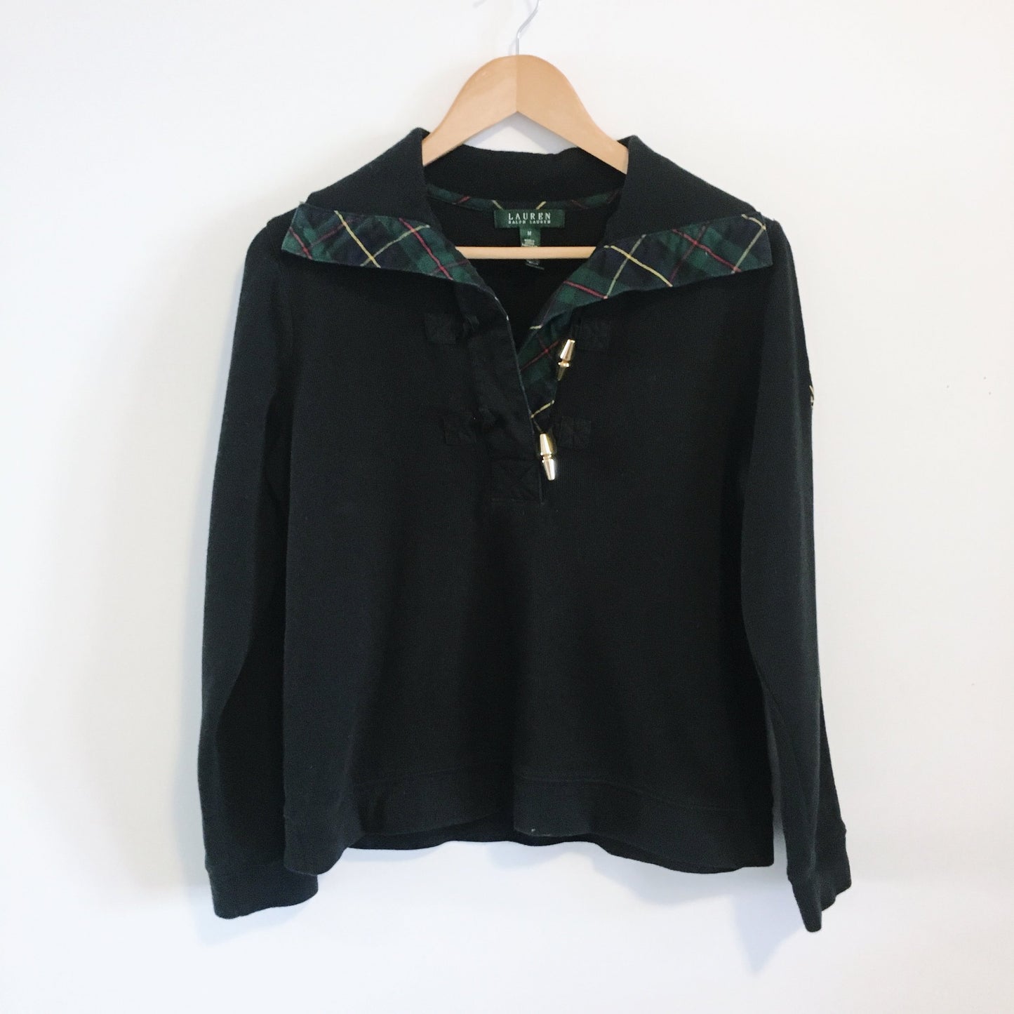 Vintage Ralph Lauren Long Sleeve Polo with Emblem - size Medium