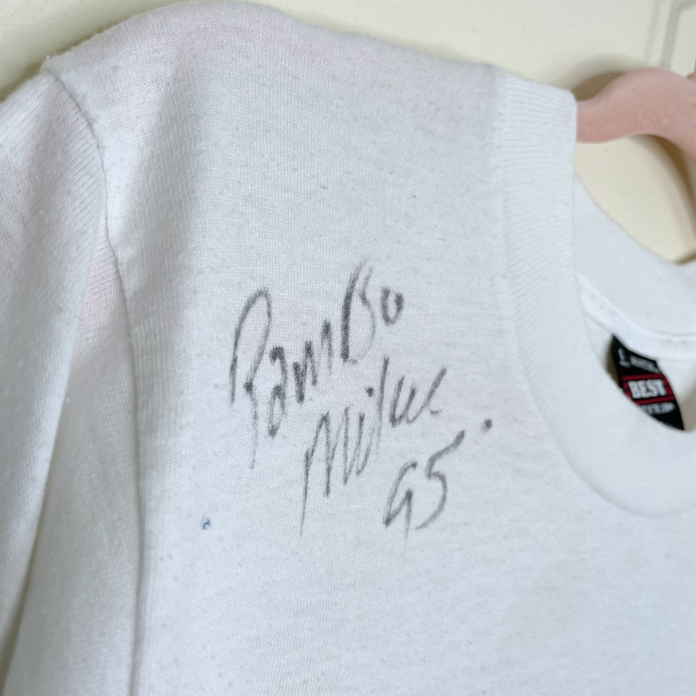 vintage 90s signed rambo monster truck tee - size small