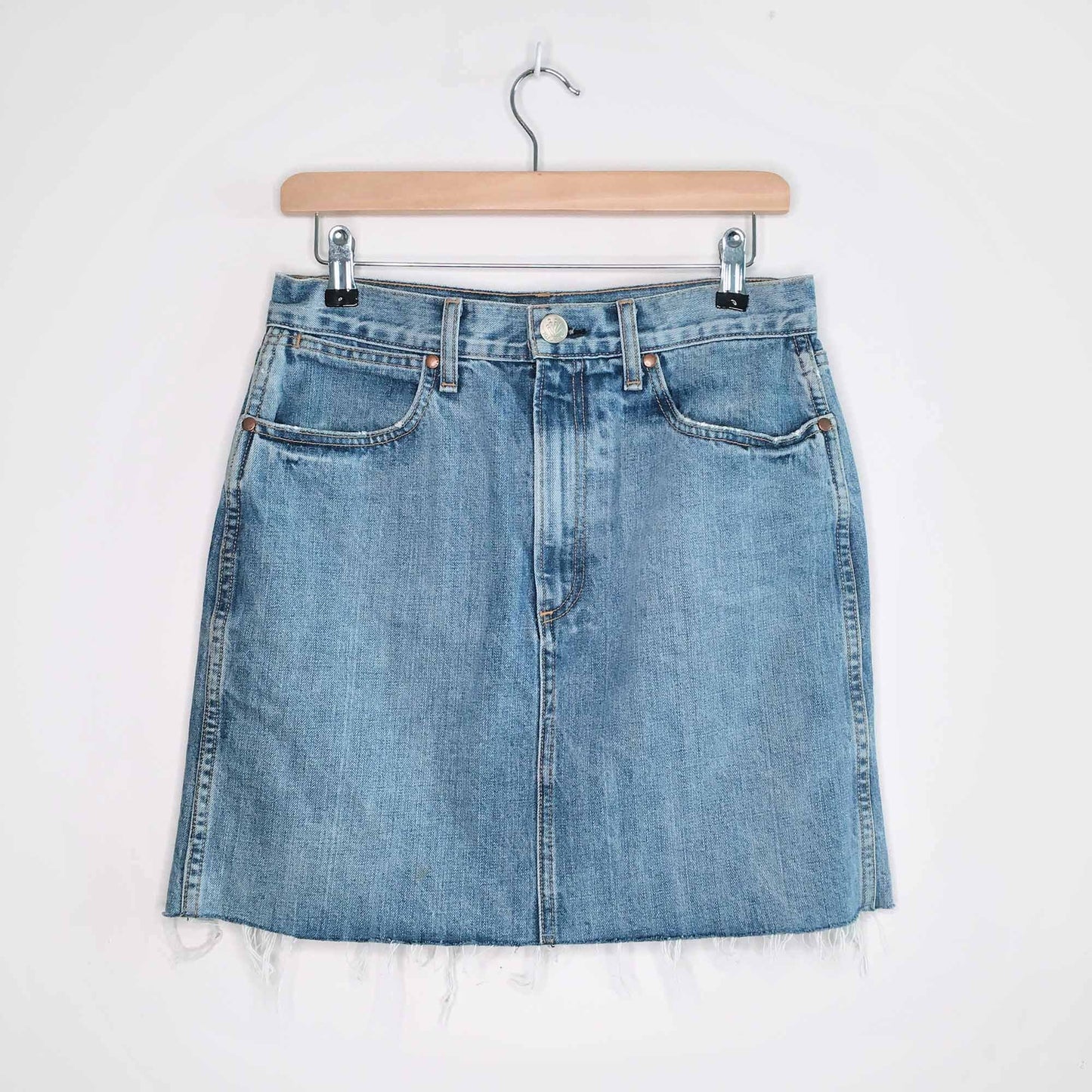 Rag &amp; Bone Moss high waisted cut-off denim skirt - size 28