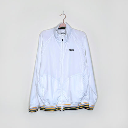 reebok rbk white full zip lined track jacket - size medium