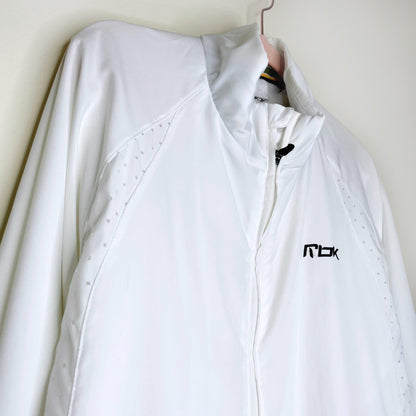 reebok rbk white full zip lined track jacket - size medium