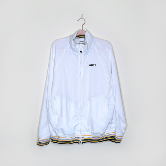 reebok rbk white full zip lined track jacket - size medium