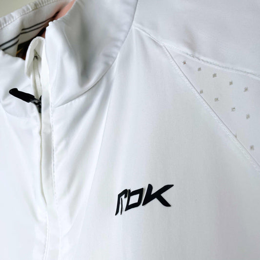 reebok rbk white full zip lined track jacket - size medium