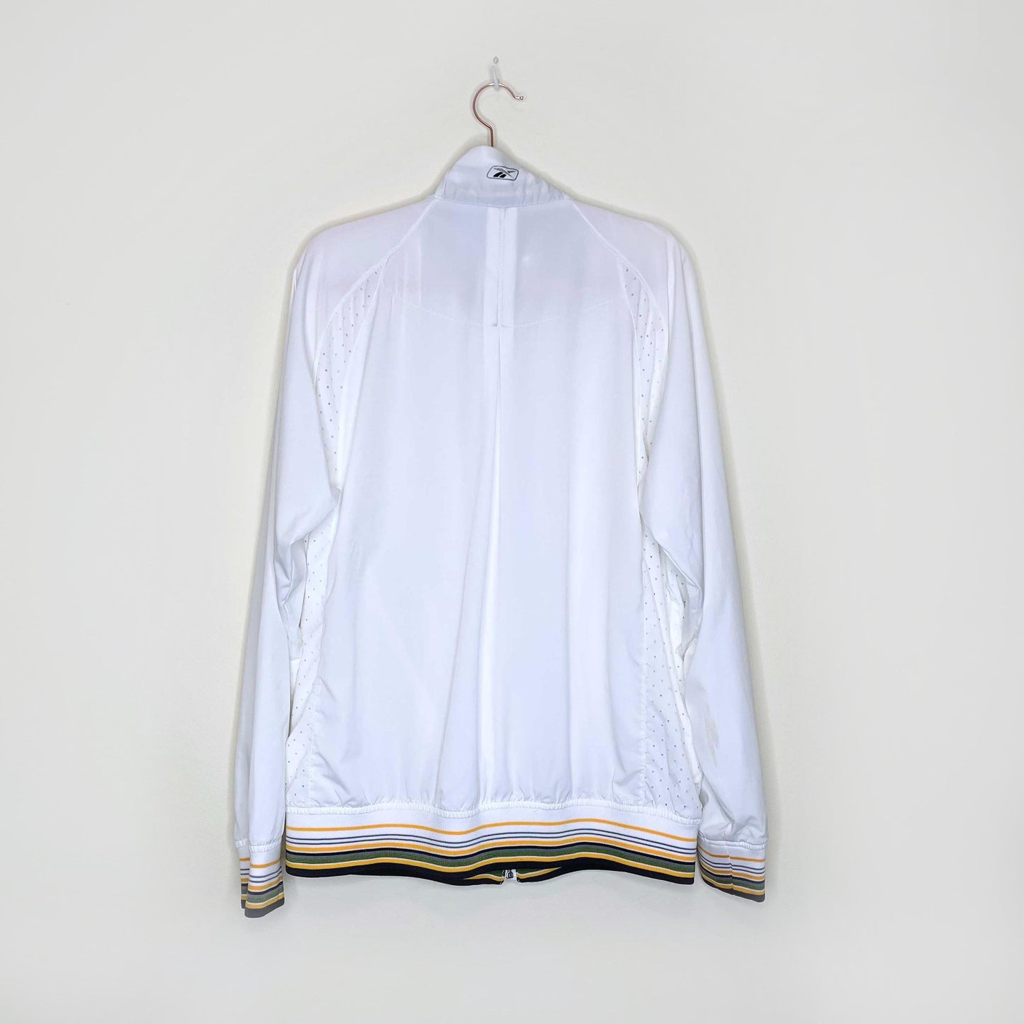 reebok rbk white full zip lined track jacket - size medium