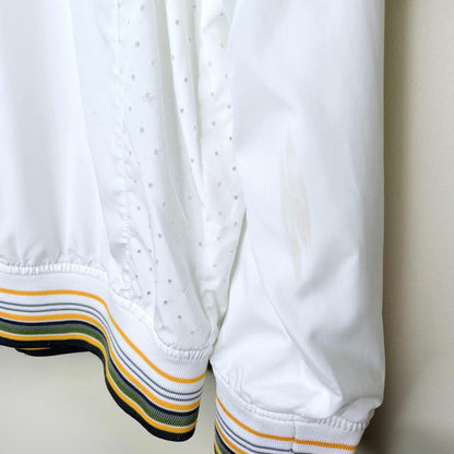 reebok rbk white full zip lined track jacket - size medium