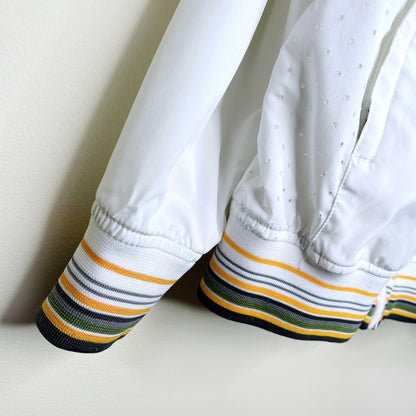 reebok rbk white full zip lined track jacket - size medium