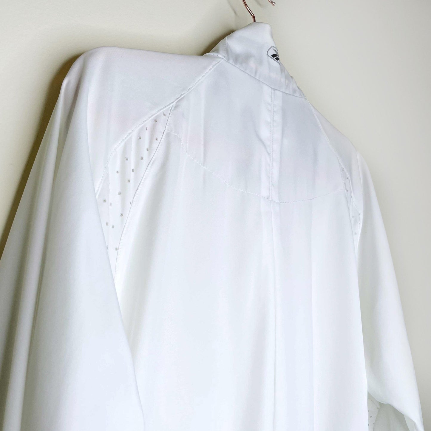 reebok rbk white full zip lined track jacket - size medium