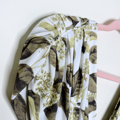 roberto cavalli 00s ruched leaf v-neck dress - size small