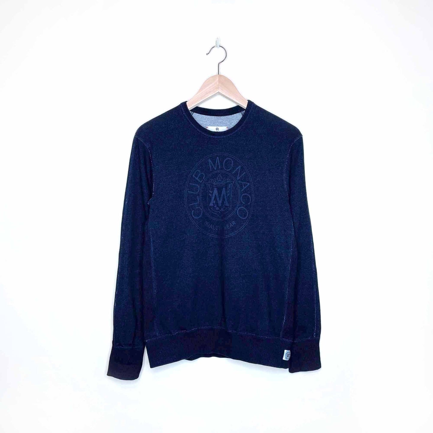 club monaco x reigning champ logo crest crewneck sweatshirt - size xs
