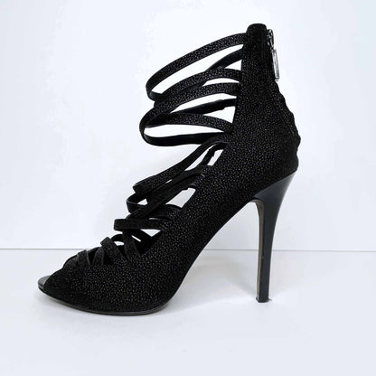 rebecca minkoff mabel strappy heel booties - size 6