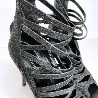 rebecca minkoff mabel strappy heel booties - size 6