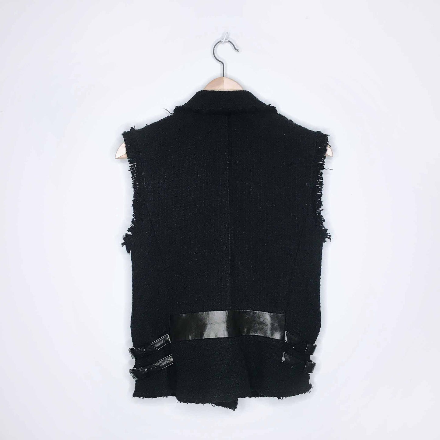 Rebecca Taylor wool tweed and leather moto vest - size 2