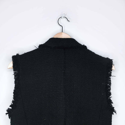 Rebecca Taylor wool tweed and leather moto vest - size 2