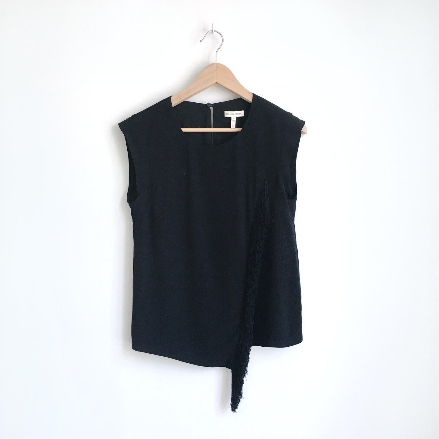 Rebecca Taylor Fringe Crepe Top - size 2