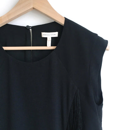 Rebecca Taylor Fringe Crepe Top - size 2