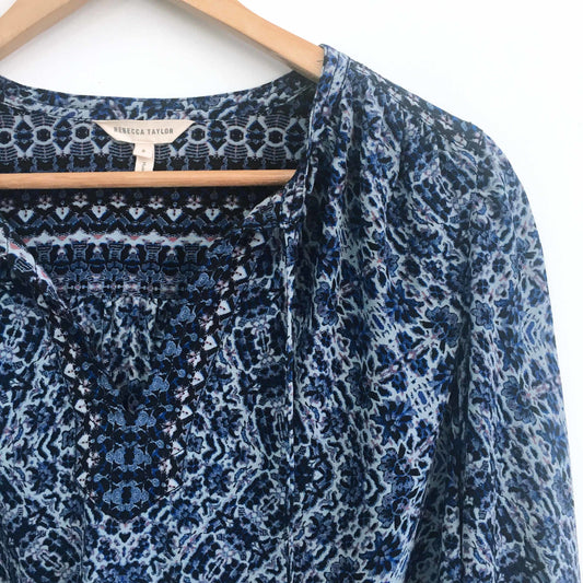 Rebecca Taylor silk floral print blouse - size 6