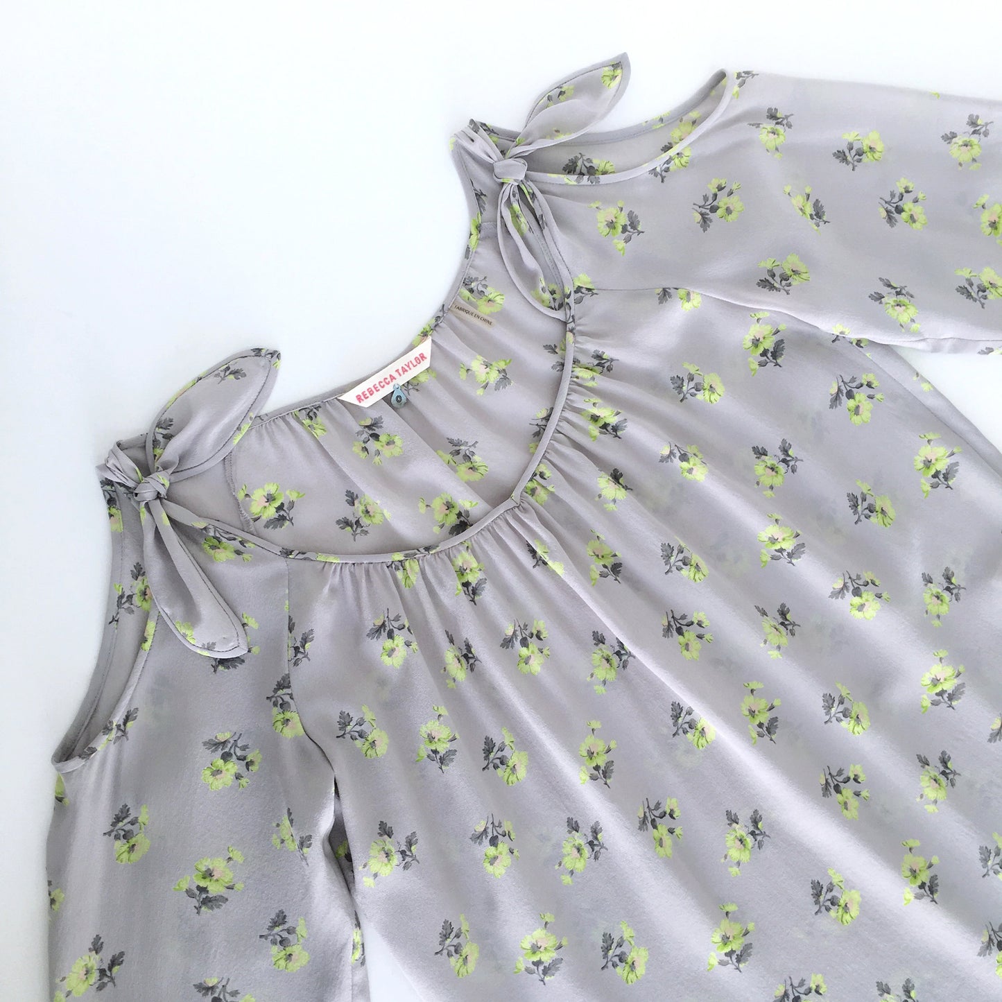 Rebecca Taylor cold shoulder tie blouse - size 0
