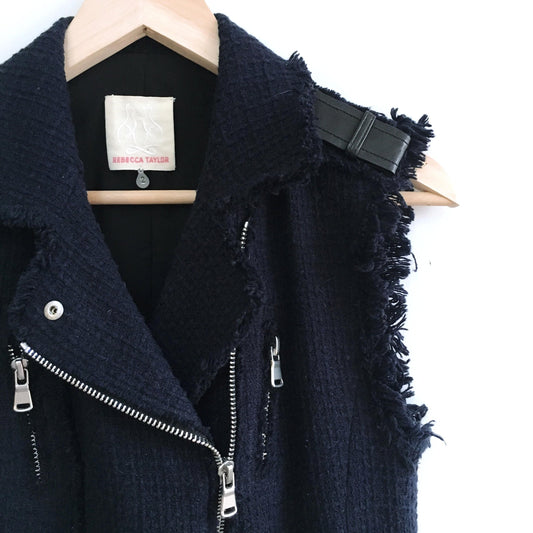 Rebecca Taylor Tweed Moto Vest - size 2