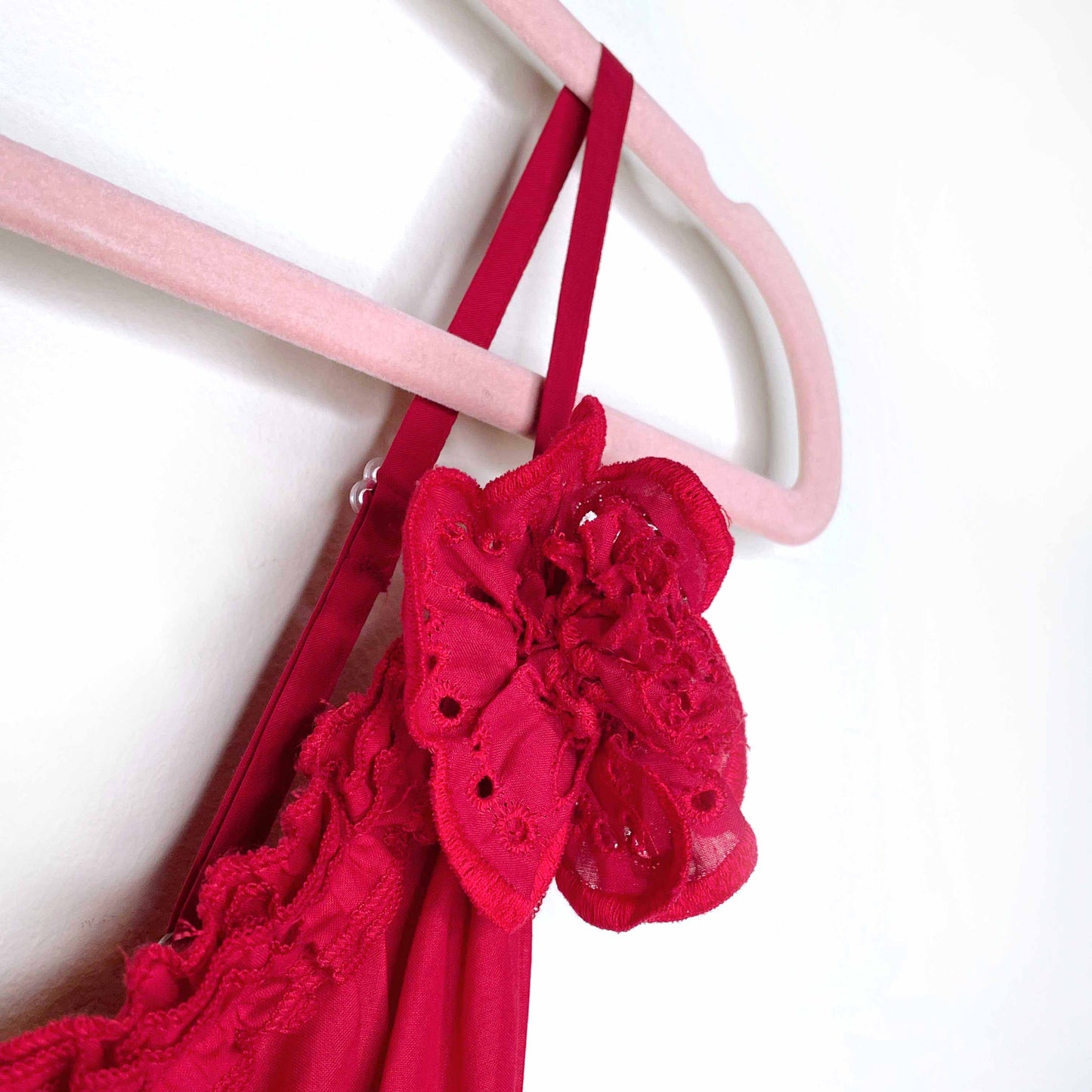 nwt kfg italy red midi dress with lace hem - size 42