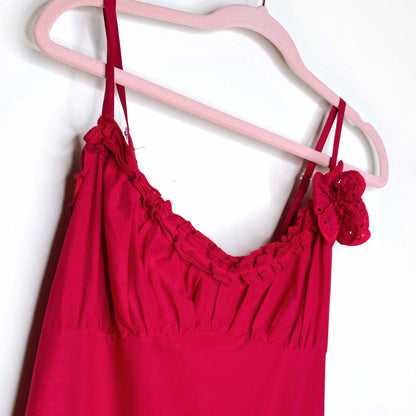 nwt kfg italy red midi dress with lace hem - size 42