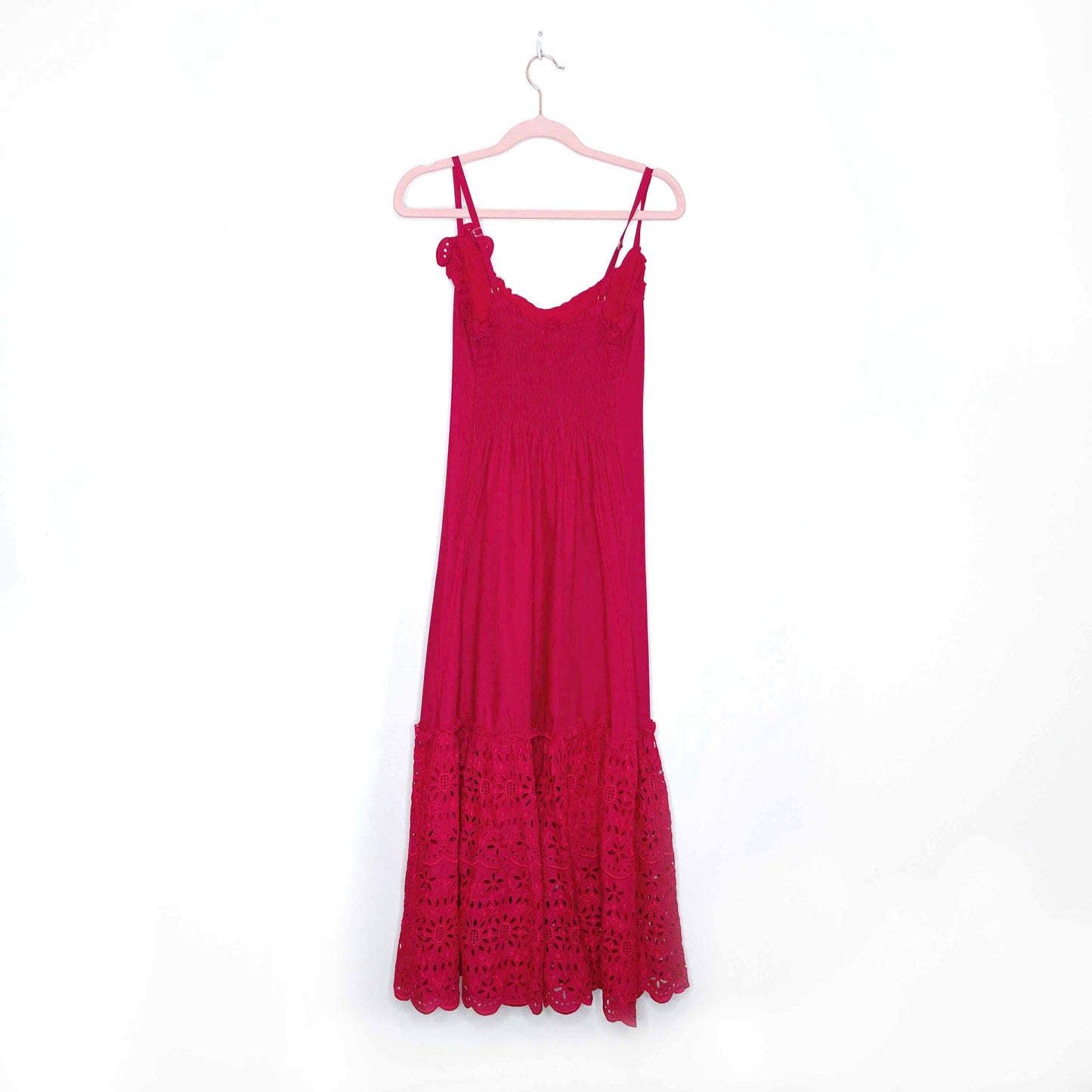 nwt kfg italy red midi dress with lace hem - size 42