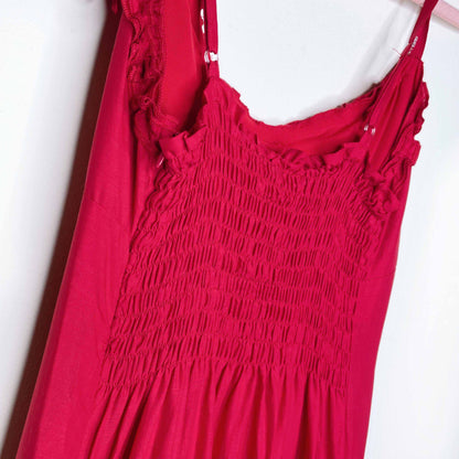 nwt kfg italy red midi dress with lace hem - size 42
