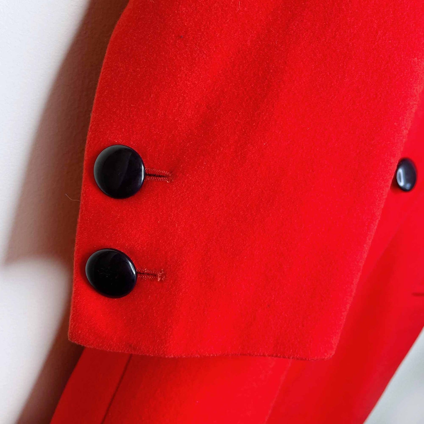 vintage escada red felted wool-cashmere blazer jacket - size 38