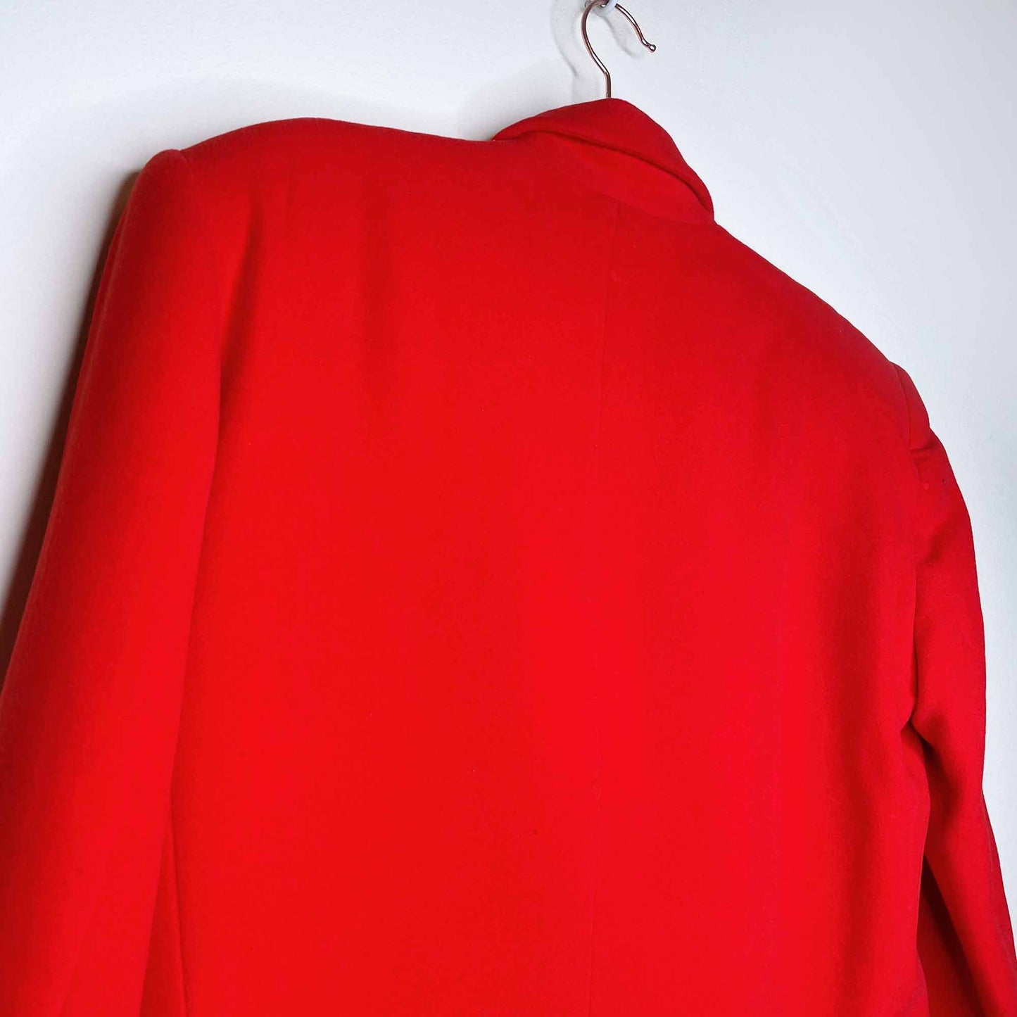 vintage escada red felted wool-cashmere blazer jacket - size 38