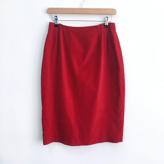 Vintage red velvet skirt - size xs