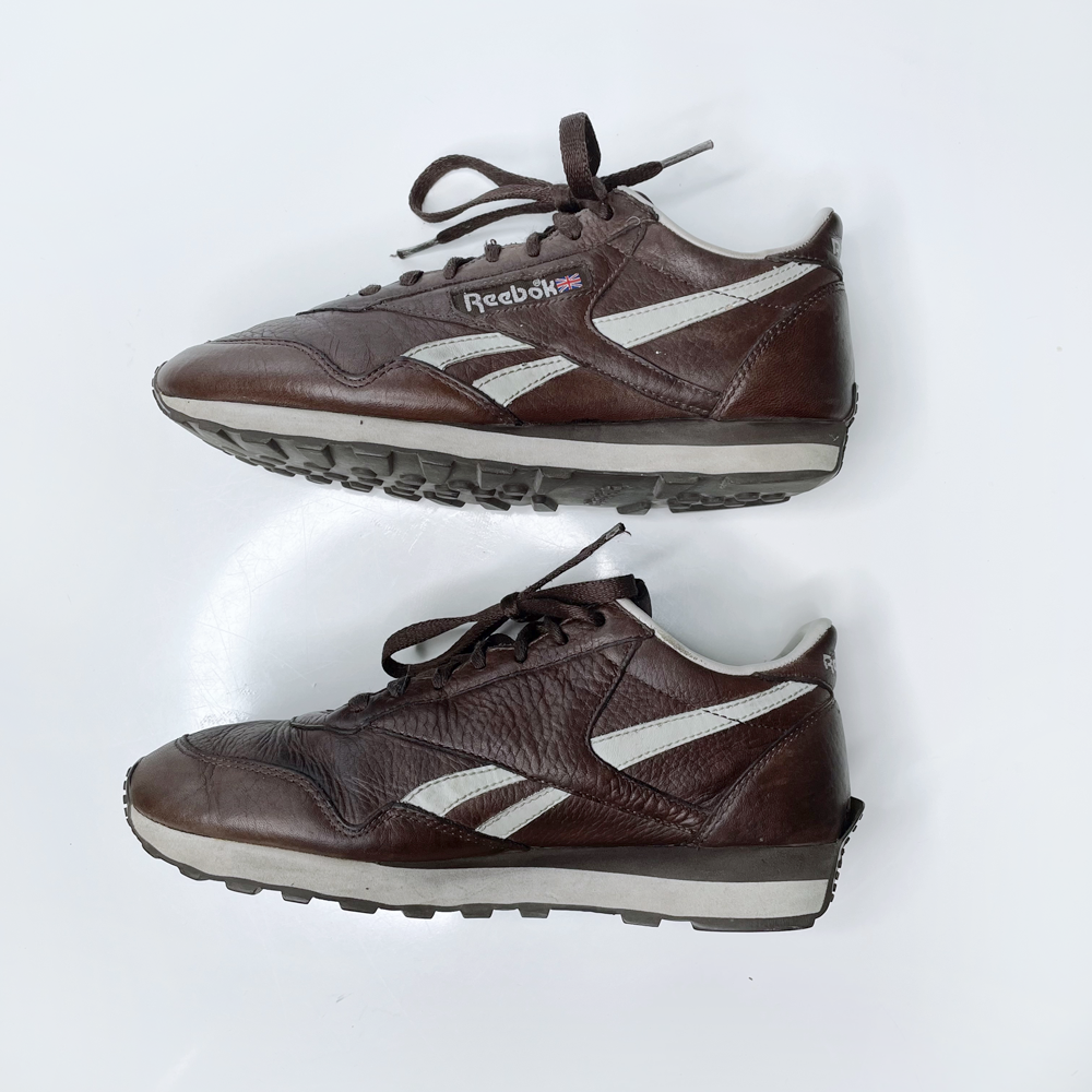 reebok brown leather royal classic jogger sneakers - size 6M / 7.5W