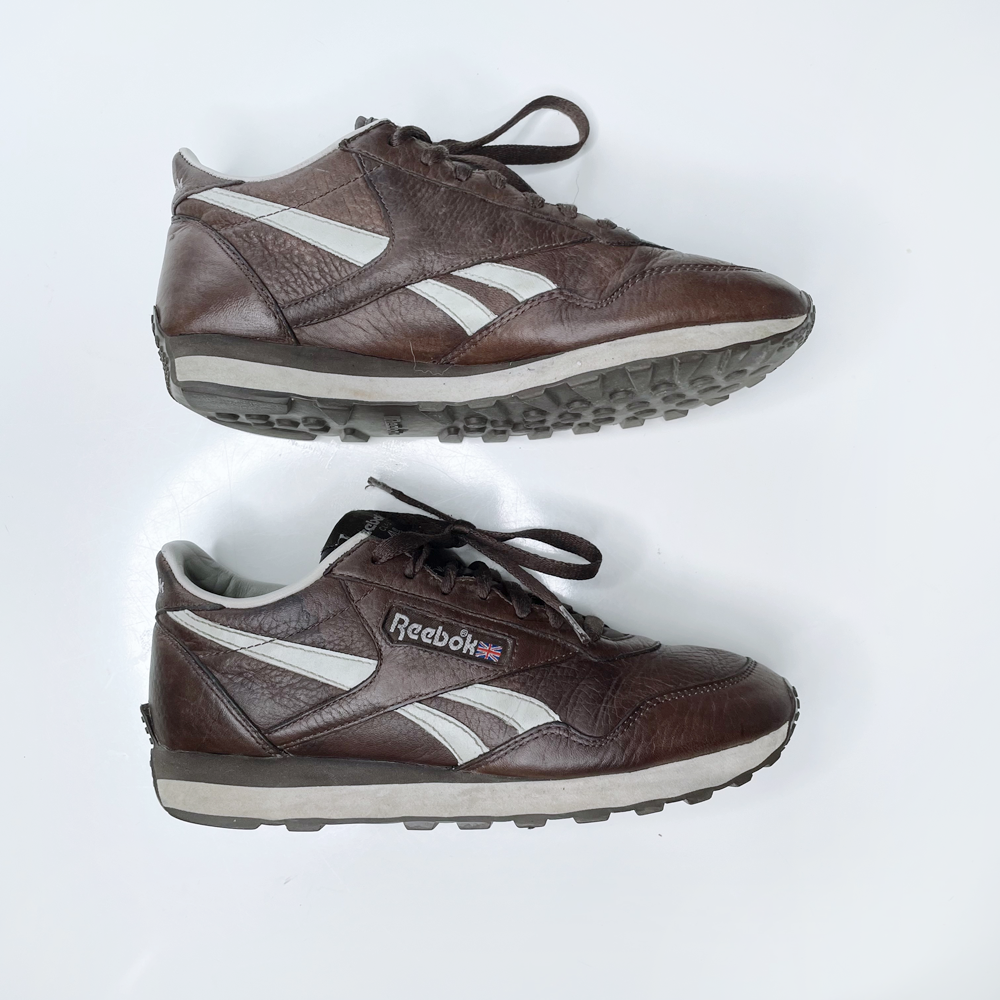 reebok brown leather royal classic jogger sneakers - size 6M / 7.5W