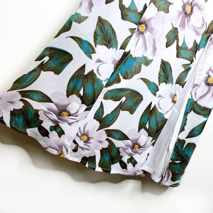 reformation off-shoulder white floral midi dress - size 4