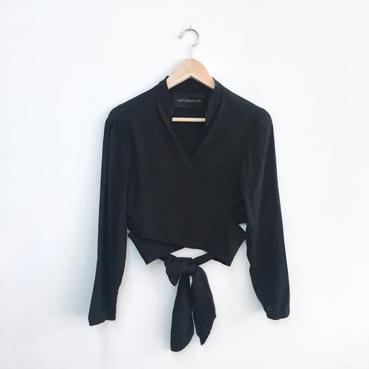 REFORMATION Castelli Wrap Crop - size Large