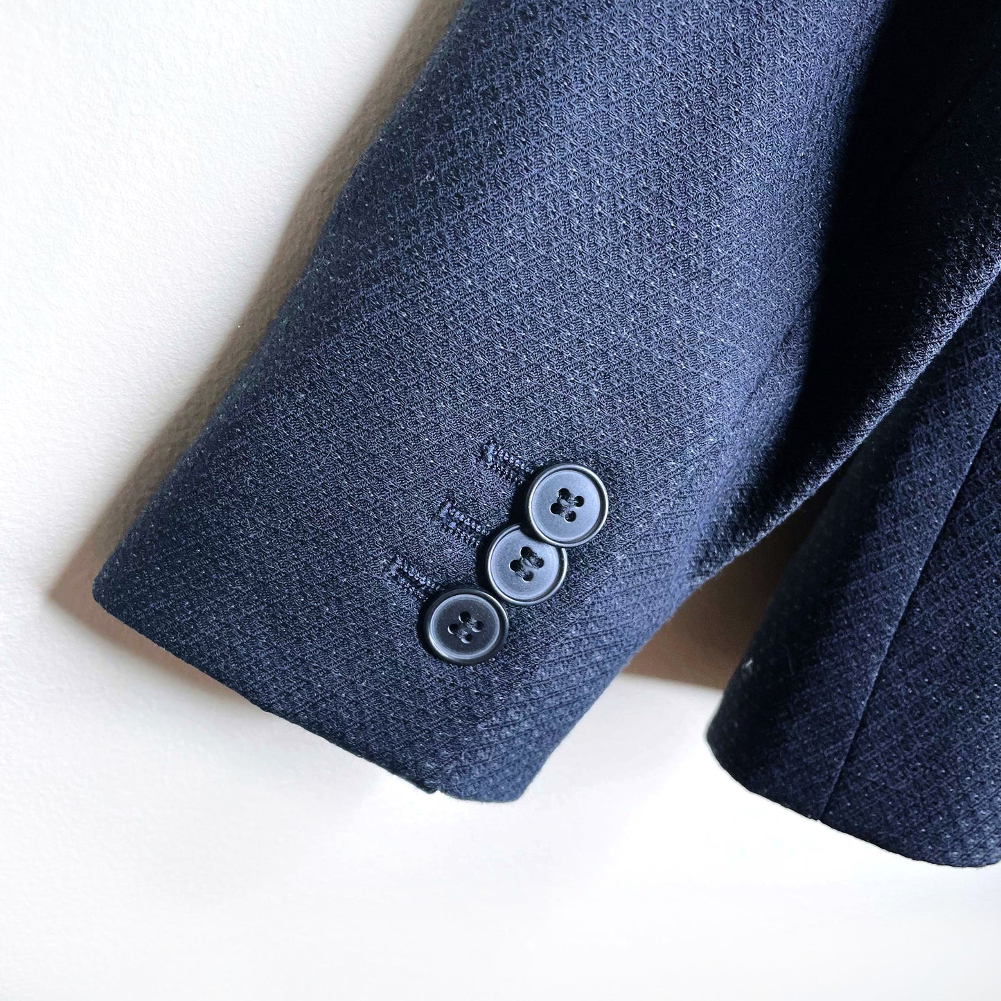 reiss navy blue wool single button blazer - size 4
